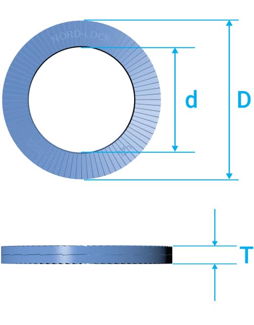 NordLock steel wedgelocking washers, NL12sp Pan Sun Hardware