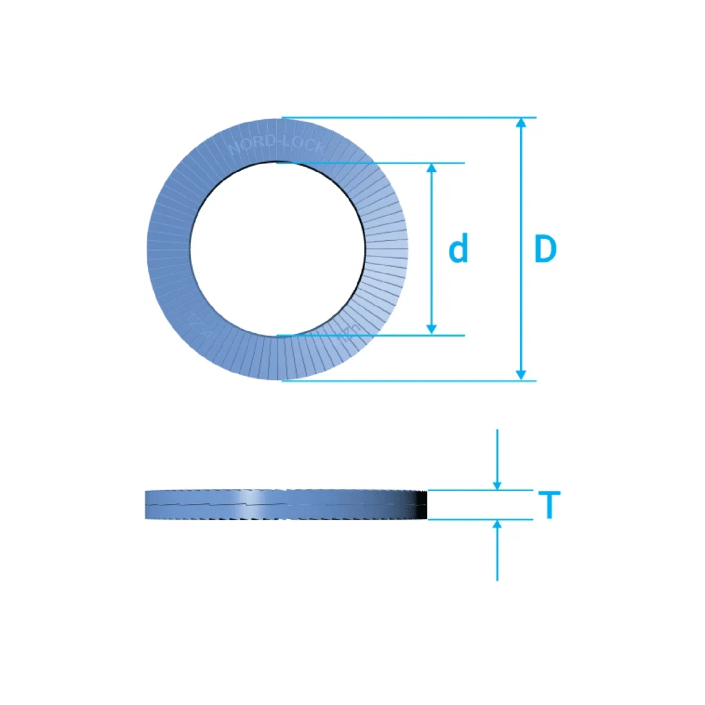 NordLock stainlesssteel wedgelocking washers, NL1/4″spss Pan Sun